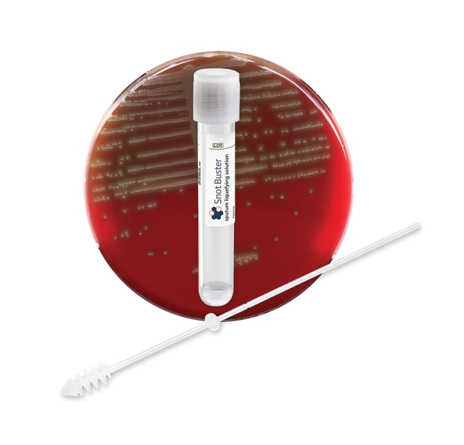 1 mL SnotBuster™ (SLSolution™) in PET Tube with Capture Cap packaged with Sputum Dipper™ Transfer Device